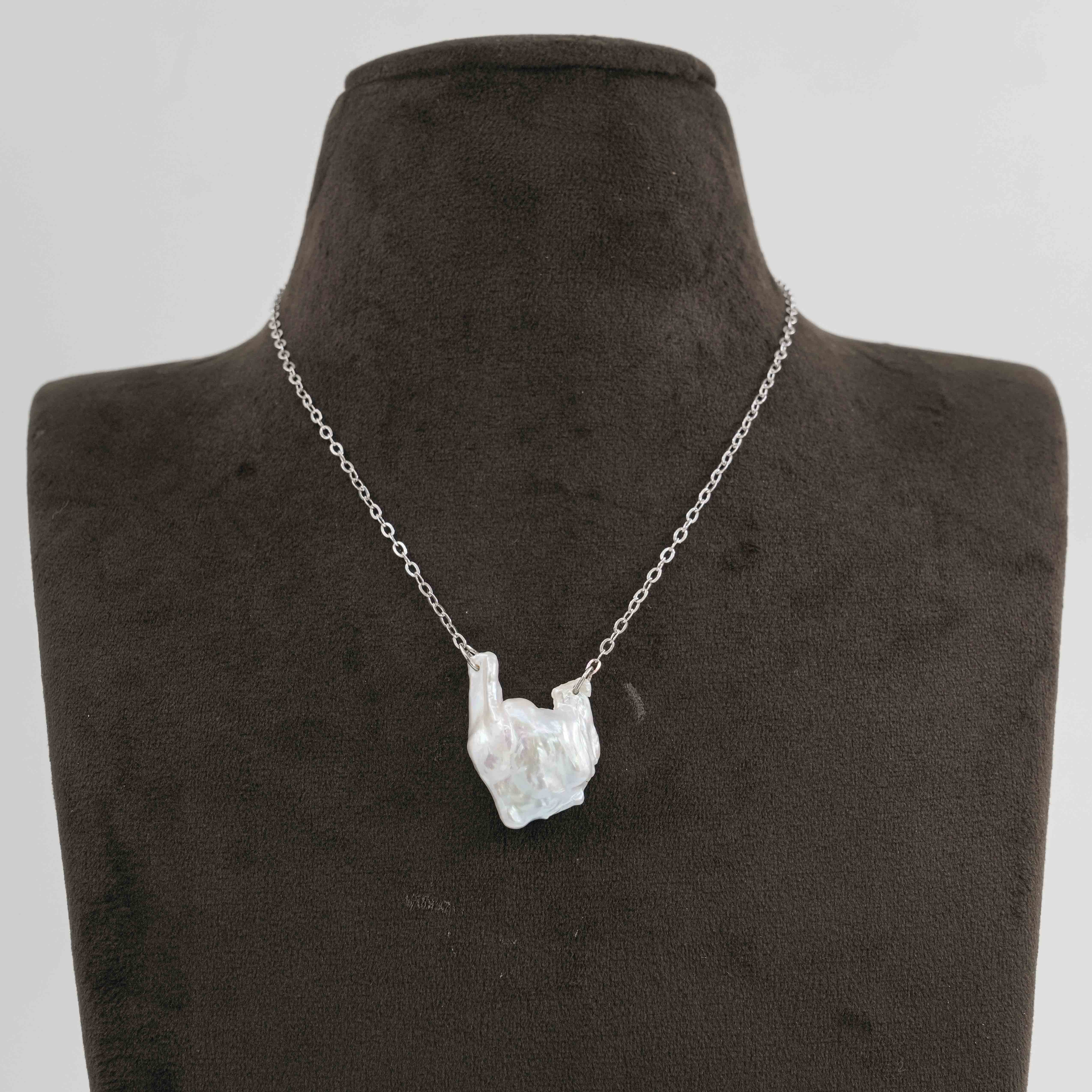 The Pearl Atelier by Kabra Pearls - 92.5 Silver Chain with Baroque Pearl Pendant